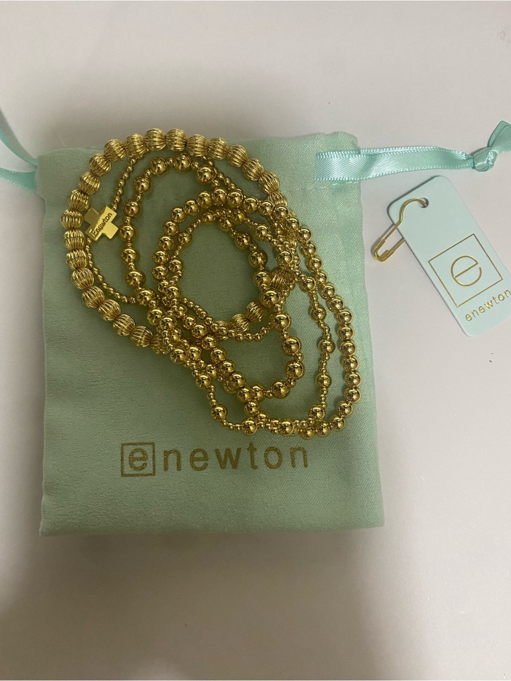 enewton Gold Beaded Stretch Bracelet Set - Layered Shine - Picture 2 of 4